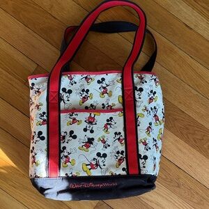 Disney Mickey Mouse Tote Bag - White and Black with Red Accents